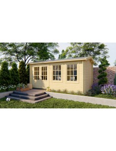 Abri de jardin avec double porte et double fenêtre vitrée