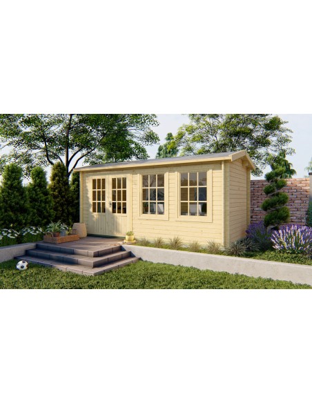 Tuinhuisje met dubbele deur en dubbel glas