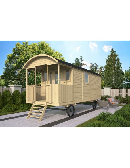 Roulotte en bois a vendre