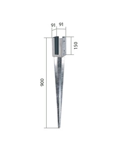 Paalhouder met pen en sleuf 2