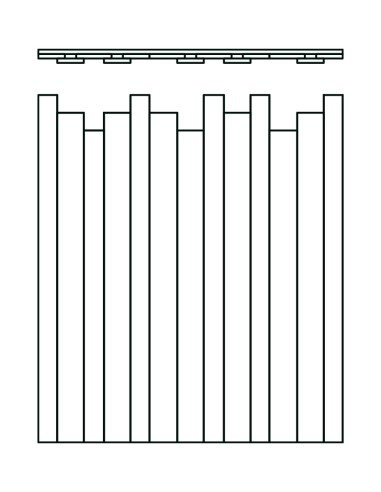 Palissade en planches de bois brut