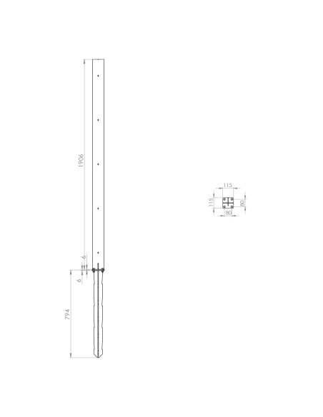 Poteau en acier Corten pour panneaux en Corten