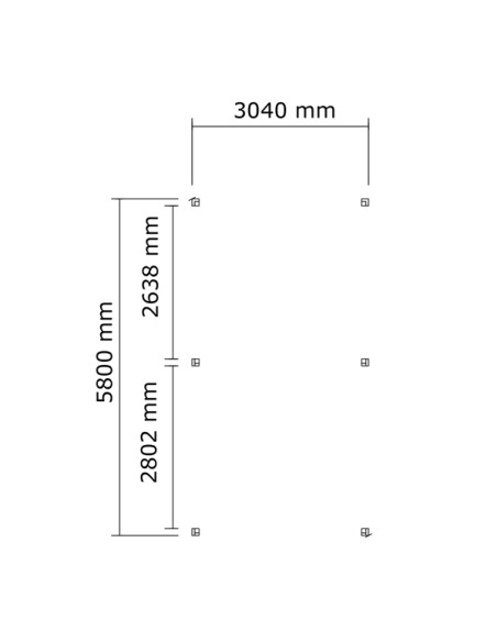Carport voor 4x4 - 3x5,8 meter