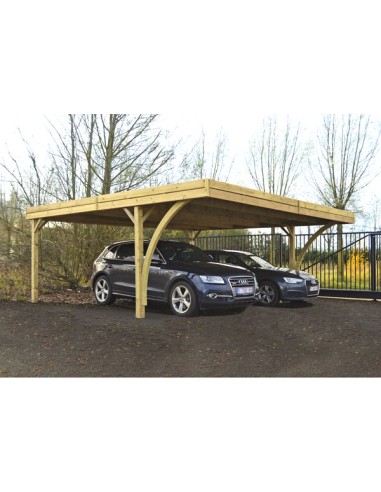 Carport met plat dak voor 2 auto's 6x5,5 meter