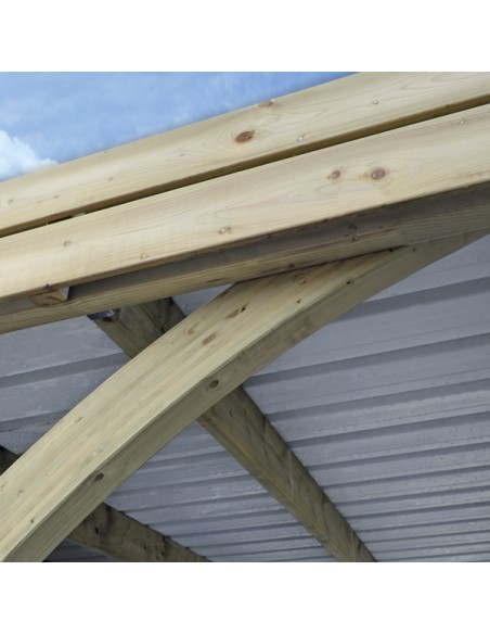 Carport met plat dak voor 2 auto's 6x5,5 meter