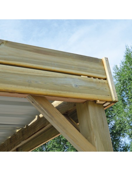 Carport contre façade à toit plat 3x5,8 mètres