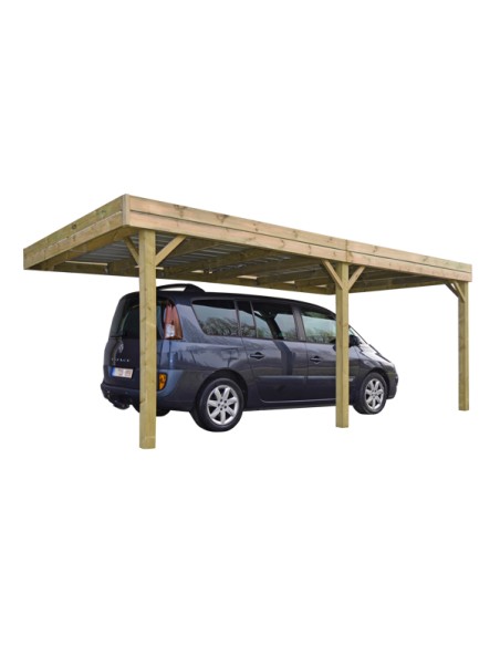 Carport contre façade à toit plat 3x5,8 mètres