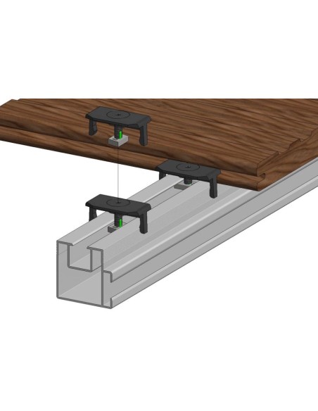 Attache intermédiaire pour lambourdes en aluminium