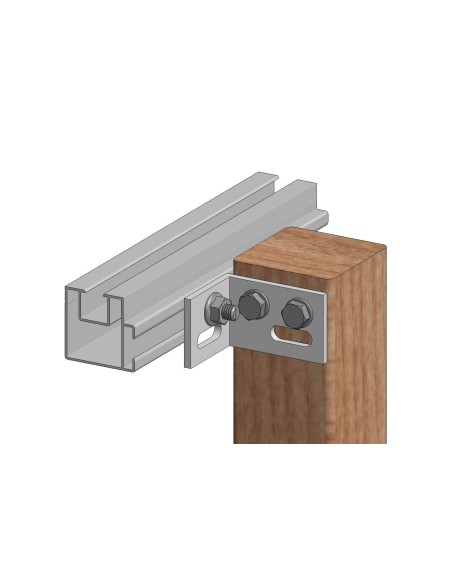 Equerre de raccord pour lambourde en aluminium