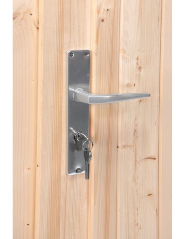 Porte pleine pour abri de jardin en pin