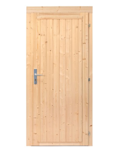 Porte pleine pour abri de jardin en pin