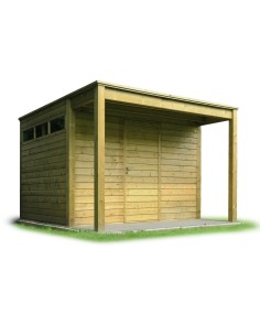 Abri de jardin avec auvent 318 x 261 cm