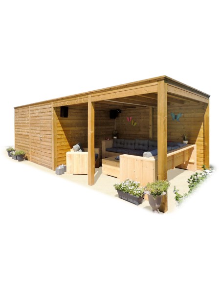 Tuinhuisje met prieel 894 x 318 cm