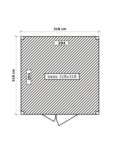 Abri de jardin cubique 318 x 318 cm