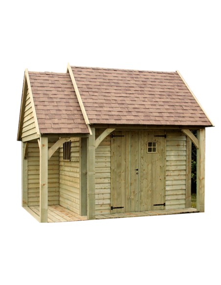 Tuinhuisje Cottage 3 x 3 m met oversteek + aanbouw 1,045 x 3 m