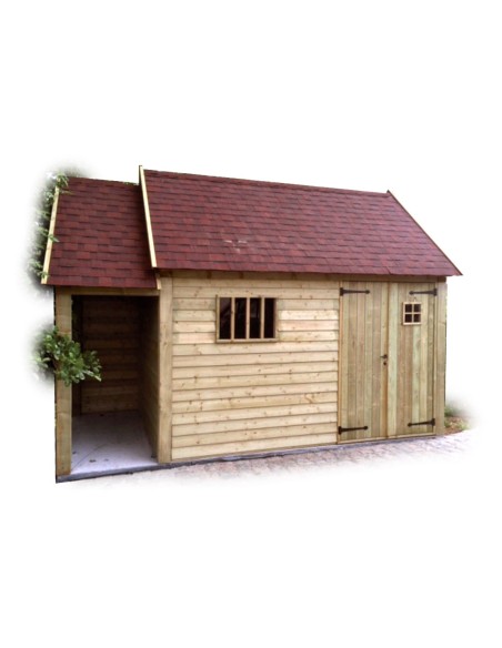 Abris de jardin Cottage 3,9 x 3 m + annexe 1,045 x 3 m