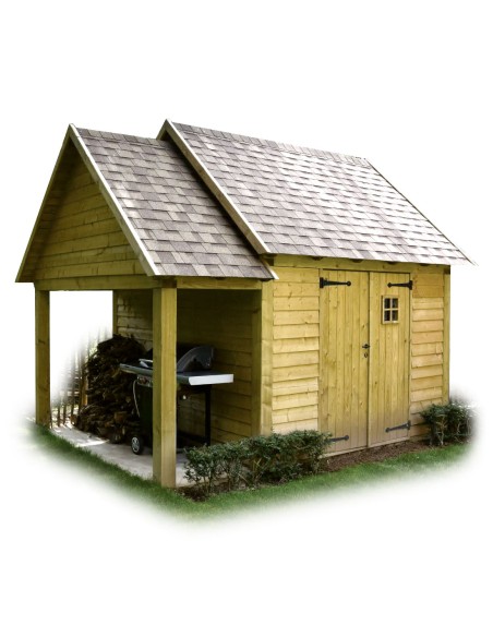 Abris de jardin Cottage 3 x 3 m + annexe 1,045 x 3 m