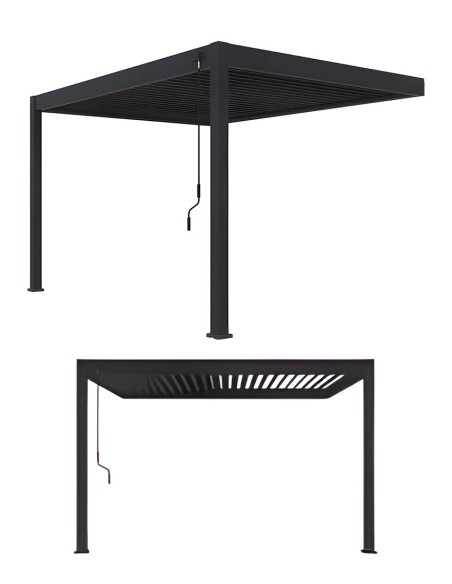 Aluminium overkapping voor muur bevestiging 400 x 300 cm