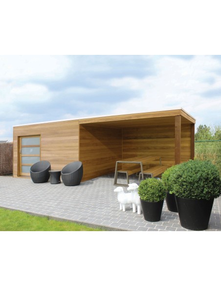 Poolhouse in exotisch Iroko hout