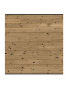Palissade en bois thermowood avec finitions en aluminium 2
