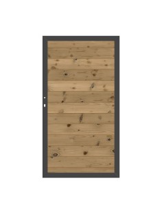 Porte en bois thermowood avec finitions en aluminium 2