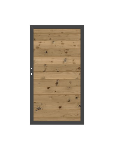 Porte en bois thermowood avec finitions en aluminium