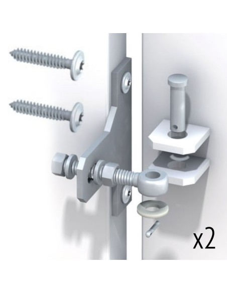 Ferrures en KIt pour porte sur poteau en acier