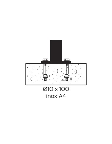 Chevilles béton pour piquet de balustrade (2 pc.)