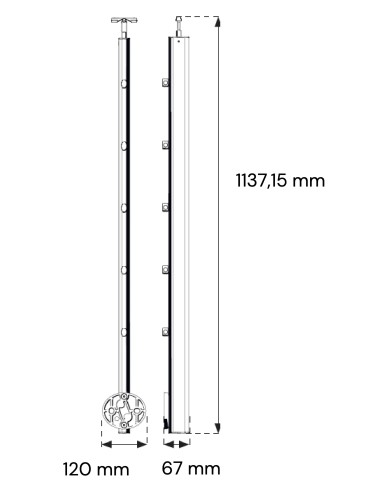 Paalvoet voor zijkant
