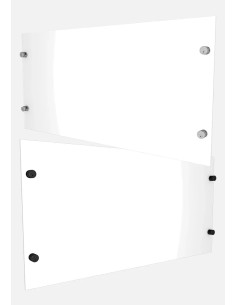 Synthetisch glas voor terrasbalustrade + 4 steunen