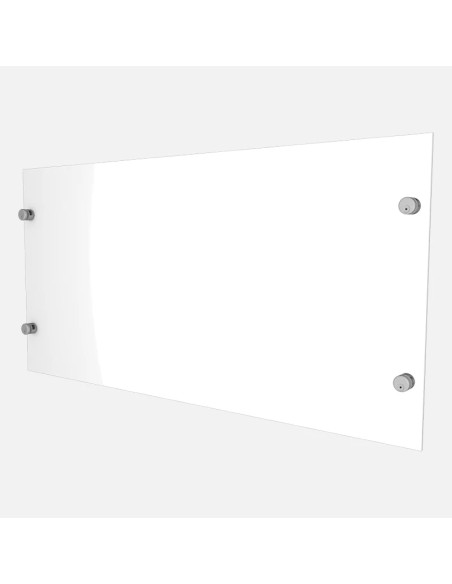 Synthetisch glas voor terrasbalustrade + 4 steunen