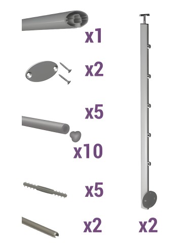 Kit voor zijdelingse balustrade