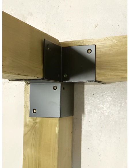 Paalverbinder hoek 9-12cm zwart