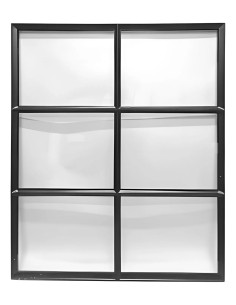 Zwart gegalvaniseerd stalen venster - 100x120 cm