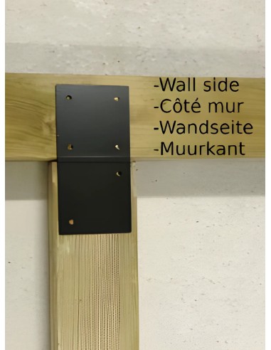Paalverbinder T 9-12cm zwart