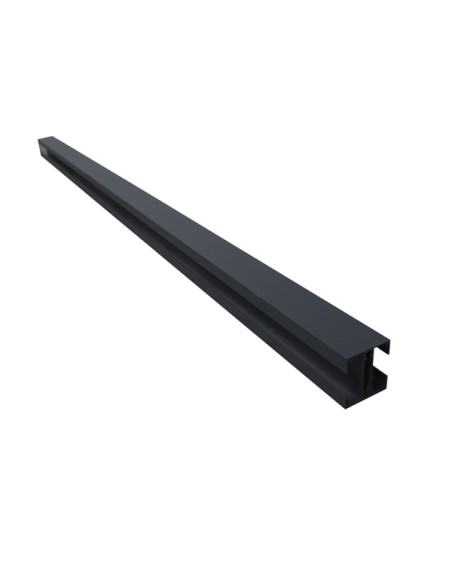 Zwart Geleufde Aluminium Paal - Groef van 28mm