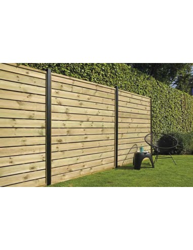 Zwart Geleufde Aluminium Paal - Groef van 28mm