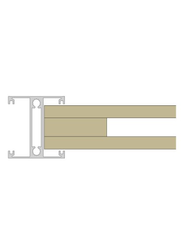 Poteau rainuré en aluminium noir - rainure 52 mm