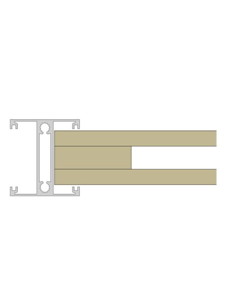 Poteau rainuré en aluminium noir - rainure 52 mm