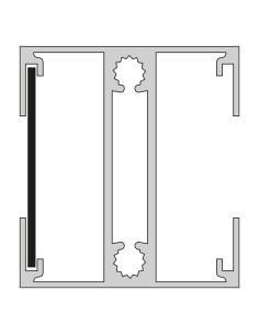 Latte de finition en aluminium noir pour poteau rainuré 28 et 52 mm