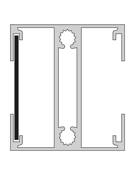 Latte de finition en aluminium noir pour poteau rainuré 28 et 52 mm