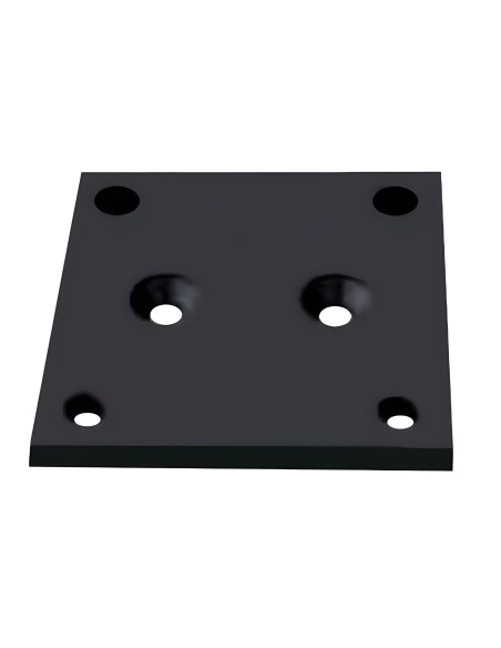 Steun voor te plaatsen gegroefde aluminium paal van 28 en 52 mm