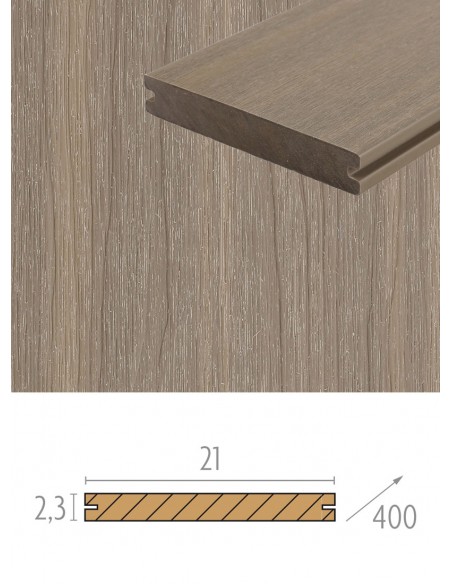 Planches de terrasse en bois composite Multigrey Light - fixation invisible