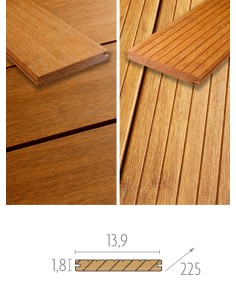 Planche de terrasse en bambou clair - fixation invisible Cobra clips