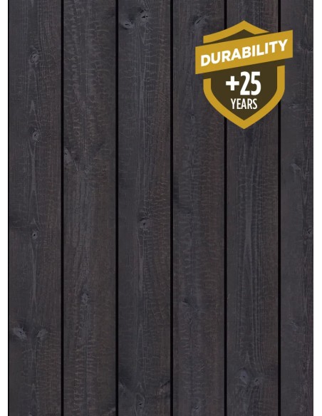 Bardage de façade bois brûlé