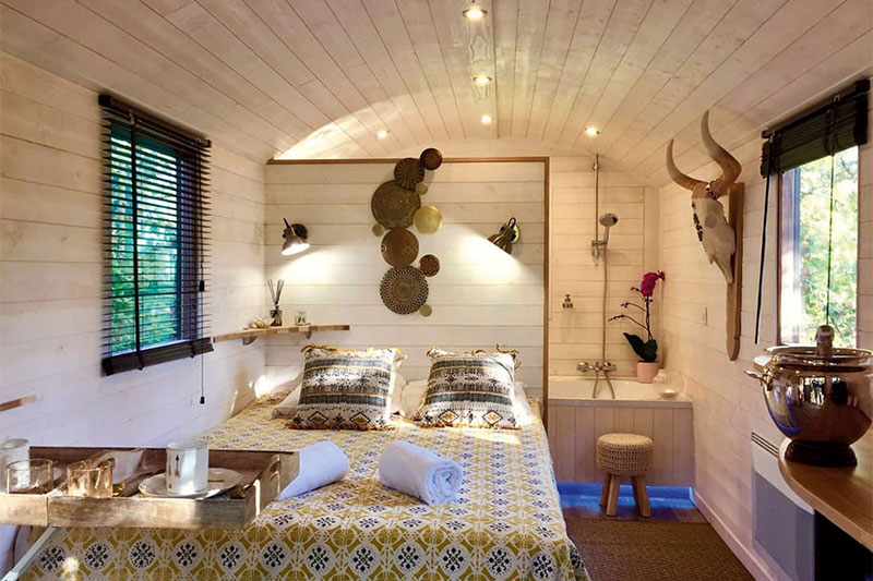 interieur van een caravan