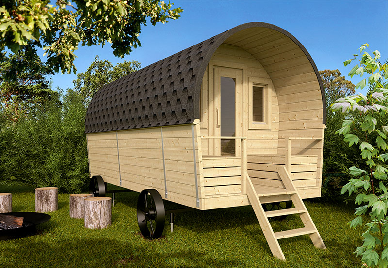 caravan met rond dak